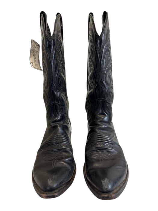 Dan Post Shoe Size 7.5 Black Leather Upper Western Embroidered Calf high Boots Black / 7.5