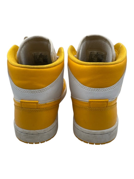 Air Jordan Shoe Size 9 Yellow & White Leather High Rise Sneaker Lace Up Sneakers Yellow & White / 9