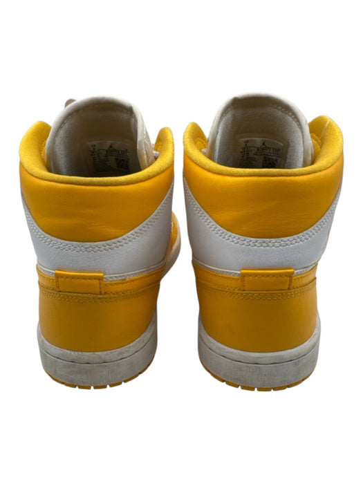 Air Jordan Shoe Size 9 Yellow & White Leather High Rise Sneaker Lace Up Sneakers Yellow & White / 9