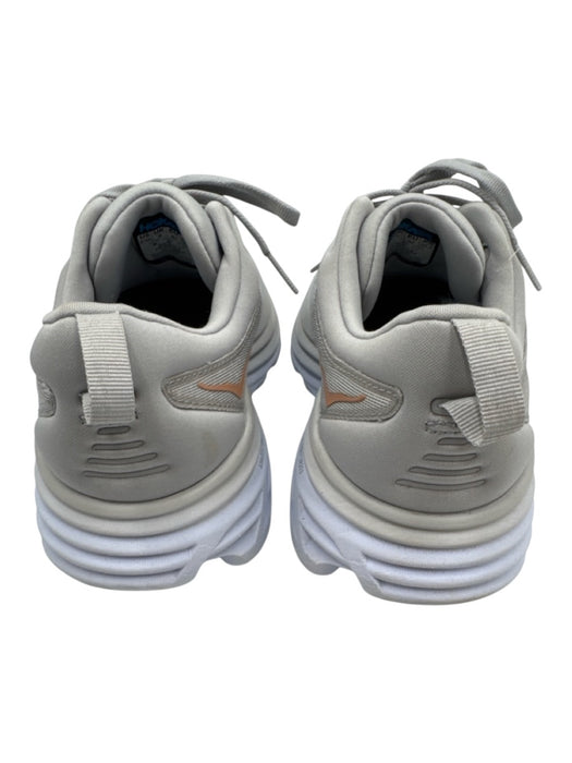Hoka Shoe Size 9.5 Gray & Orange Synthetic Lace Up Logo Low Top Sneakers Gray & Orange / 9.5
