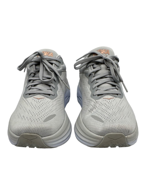 Hoka Shoe Size 9.5 Gray & Orange Synthetic Lace Up Logo Low Top Sneakers Gray & Orange / 9.5