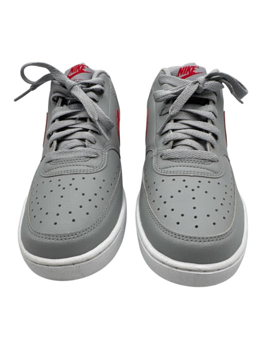Nike Shoe Size 9 Gray & Red Leather Perforated Low Top Laces Sneakers Gray & Red / 9