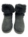Ugg Shoe Size 10 Black Suede Faux Shearling Whipstitch Ankle Booties Black / 10