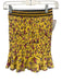 For Love & Lemons Size XS Yellow Silk Blend Smocked Elastic Waist Floral Skirt Yellow / XS