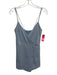 Lovers and Friends Size XS Blue Cotton Blend V Neck Zip & Hook Closure Romper Blue / XS