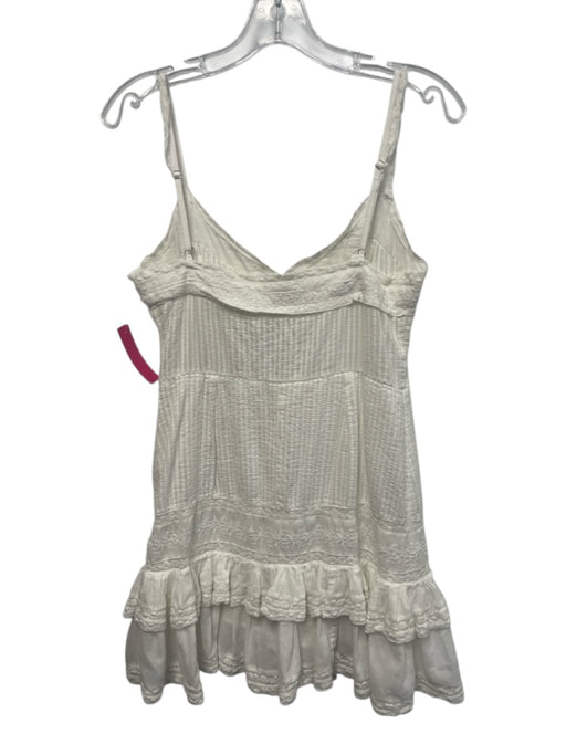 Loveshackfancy Size 00 White Cotton Adjustable Strap Ruffles Lace Dress White / 00