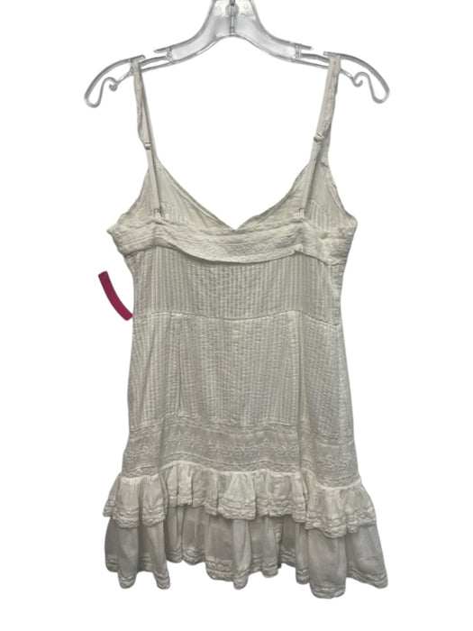 Loveshackfancy Size 00 White Cotton Adjustable Strap Ruffles Lace Dress White / 00