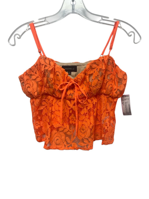 Majorelle Size XS Neon Orange Poly Blend Lace Bow Detail Adjustable Strap Top Neon Orange / XS