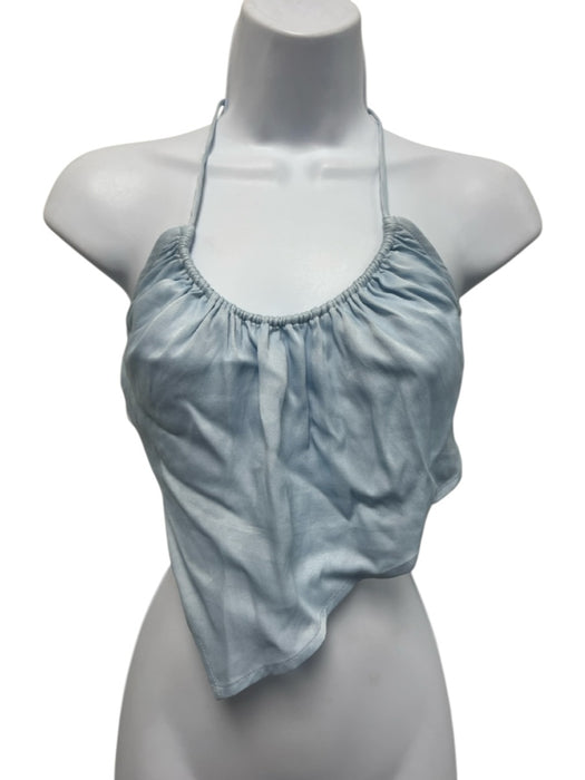 Camila Coelho Size XS Blue Viscose Blend Cut Out Detail Asymmetric Zip Close Top Blue / XS