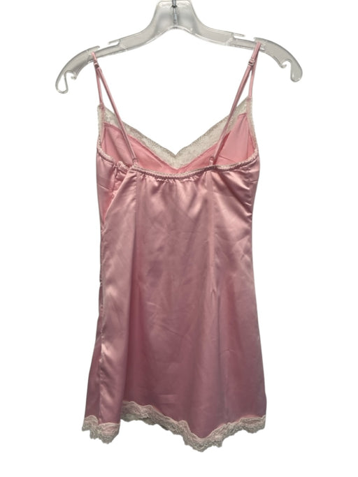 Lovers and Friends Size XS Pink & White Polyester Lace Trim Satin Mini Dress Pink & White / XS