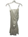 NBD Size XS Silver Polyester Adjustable Strap Metallic Knee Length Dress Silver / XS