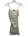 NBD Size XS Silver Polyester Adjustable Strap Metallic Knee Length Dress Silver / XS
