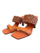 Arezzo Shoe Size 39 Orange Leather 2 Strap Braided Square Open Toe Shoes Orange / 39