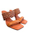 Arezzo Shoe Size 39 Orange Leather 2 Strap Braided Square Open Toe Shoes Orange / 39