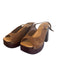 Schutz Shoe Size 7.5 Brown Suede & Wood Slingbacks Open Toe Platform Shoes Brown / 7.5