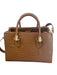 Schutz Light Brown Leather goldtone hardware Croc Embossed Double Handle Bag Light Brown / Medium
