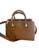 Schutz Light Brown Leather goldtone hardware Croc Embossed Double Handle Bag Light Brown / Medium