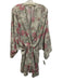 Zadig & Voltaire Size L Cream White, Pink & Green Silk Floral V Neck Dress Cream White, Pink & Green / L