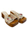 Vicenza Shoe Size 8 Beige Suede & Wood Square Toe Platform Open Toe Clog Shoes Beige / 8