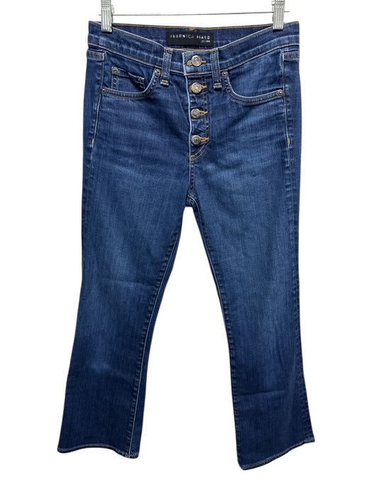 Veronica Beard Size 25 Dark Wash Cotton Blend Button Front High Rise Jeans Dark Wash / 25