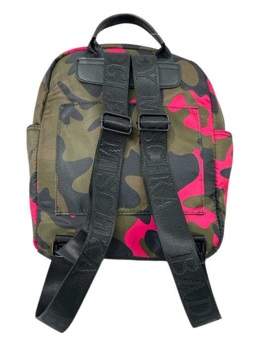 Badgley Mischka Magneta, Olive & Black Nylon Camo Zip Close Pockets Backpack Magneta, Olive & Black