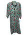 Tuckernuck Size S Red & Blue Cotton Floral Short Sleeve Quarter Button Dress Red & Blue / S
