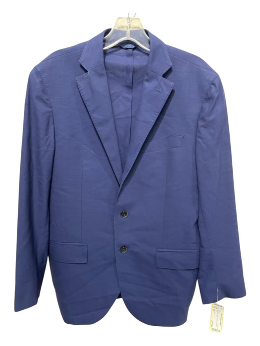 H Stockton Navy Wool Solid 2 Button Men's Blazer 50