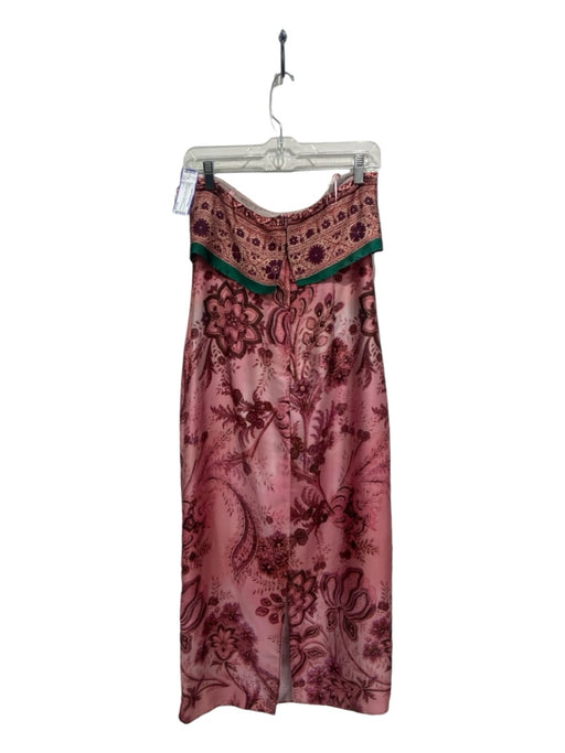 Zara Size S Pink & Green Polyester Sleeveless Back Zip Back Zip Dress Pink & Green / S