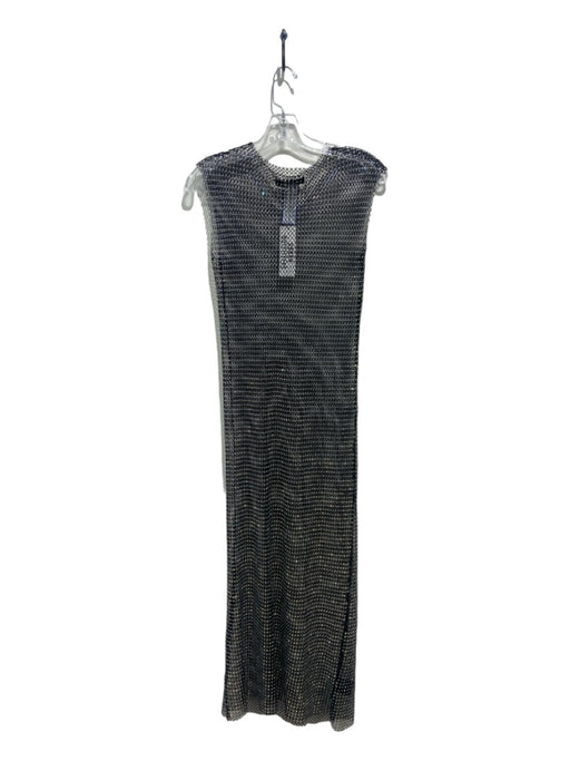 Urban Outfitters Size XS Black Polyester Shimmer Netted Sleeveless Dress Black / XS