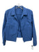 Theory Size M Blue Cotton Blend Twill Lapel Open Front Crop Jacket Blue / M