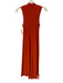 Theory Size S Orange Rayon & Nylon Sleeveless Rib Knit Mock Neck Midi Dress Orange / S