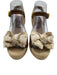 Prada Shoe Size 38.5 Beige & Brown Suede & Canvas Espadrille Bow Detail Wedges Beige & Brown / 38.5