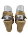 Prada Shoe Size 38.5 Beige & Brown Suede & Canvas Espadrille Bow Detail Wedges Beige & Brown / 38.5