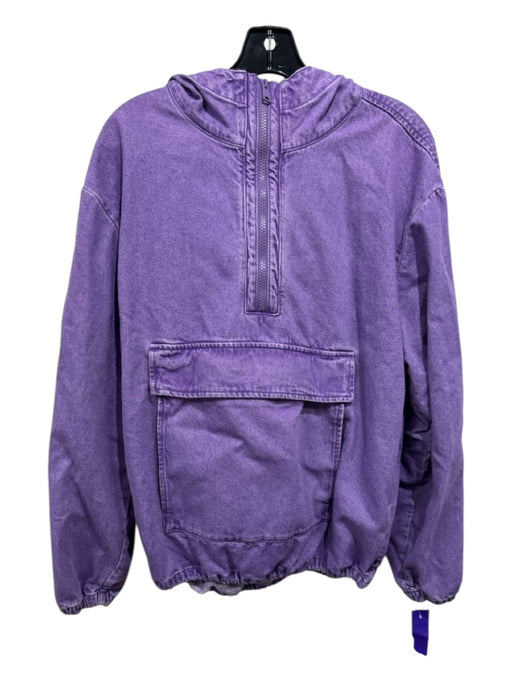 Levis Size S Purple Cotton Denim Quarter Zip Front Pocket Long Sleeve Jacket Purple / S