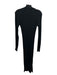 COS Size XS Black Cotton Ribbed Knit Long Sleeve Mock Neck Leg Slit Dress Black / XS