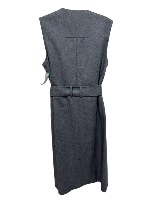 COS Size 4 Gray Wool & Nylon Sleeveless Button Up Pockets Sash Included Coat Gray / 4