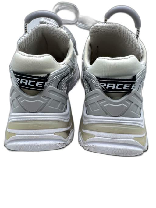 Ash Shoe Size 8 Silver & White Synthetic Knit Lace Up Rubber Detail Sneakers Silver & White / 8