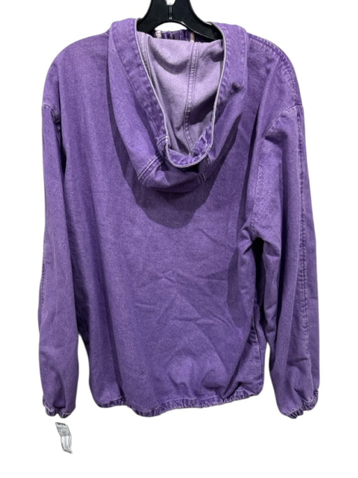 Levis Size S Purple Cotton Denim Quarter Zip Front Pocket Long Sleeve Jacket Purple / S