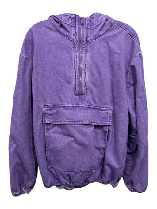 Levis Size S Purple Cotton Denim Quarter Zip Front Pocket Long Sleeve Jacket Purple / S