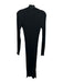 COS Size XS Black Cotton Ribbed Knit Long Sleeve Mock Neck Leg Slit Dress Black / XS