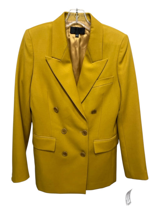 Nili Lotan Size 0 Mustard Yellow Virgin Wool Double Breast Blazer Jacket Mustard Yellow / 0