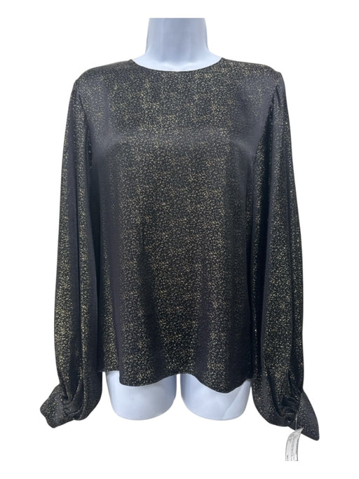 Nili Lotan Size XS Black & Gold Missing Material Tag Metallic Back Button Top Black & Gold / XS