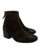 Marsell Shoe Size 36 Dark Brown Suede round toe Block Heel Back Zip Booties Dark Brown / 36