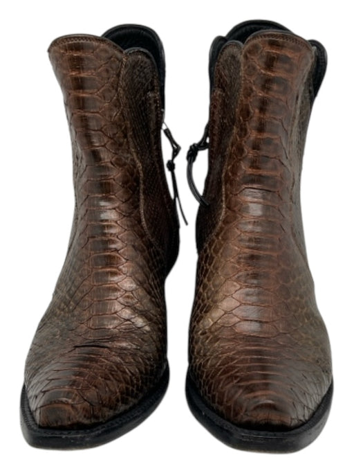 Stallion Boots & Leather Shoe Size 6.5 Bronze brown Python Leather Booties Bronze brown / 6.5