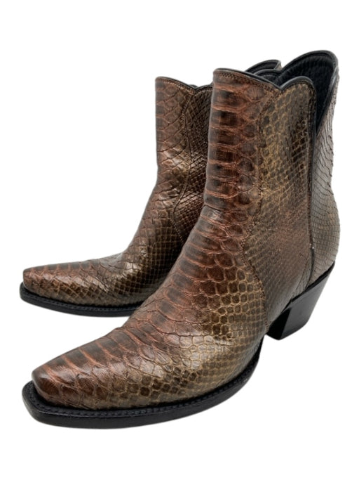 Stallion Boots & Leather Shoe Size 6.5 Bronze brown Python Leather Booties Bronze brown / 6.5