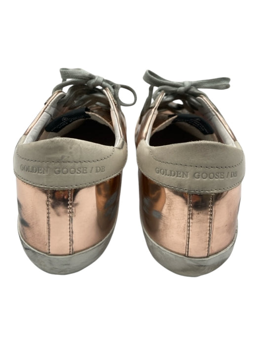 Golden Goose Shoe Size 37 Copper & Beige Leather metalic Star Low Top Sneakers Copper & Beige / 37