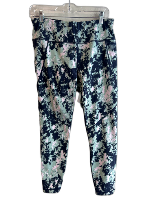 Sweaty Betty Size L Navy & Teal Recycled Polyester Elastane Abstract Leggings Navy & Teal / L