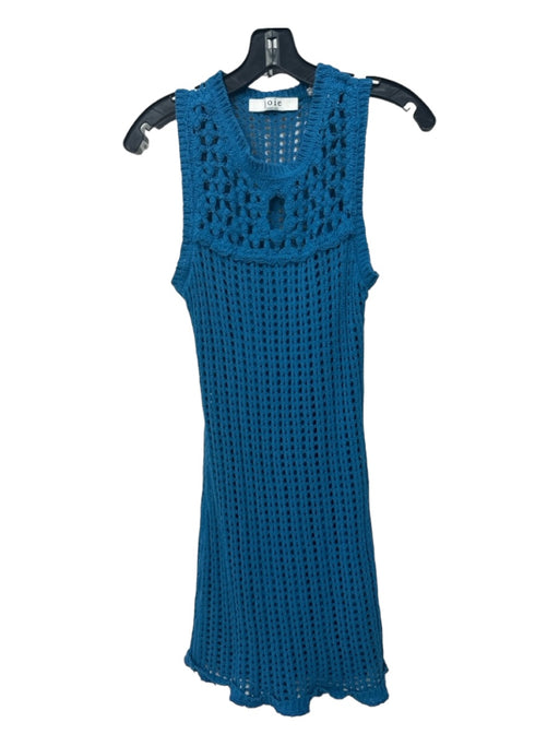 Joie Size S Blue Crochet Sleeveless Slip Inc Knee length Dress Blue / S