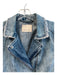 Rebecca Taylor Size Est S Blue 100% Cotton Washed Denim Raw Edge Moto Jacket Blue / Est S