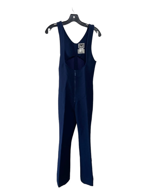 Obermeyer Size 10 Navy Wool Blend Front Zip Spandex Jumpsuit Navy / 10